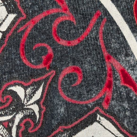 Affliction Live Fast Shirt Red Lettering Distressed Size 2XL - Picture 4 of 16